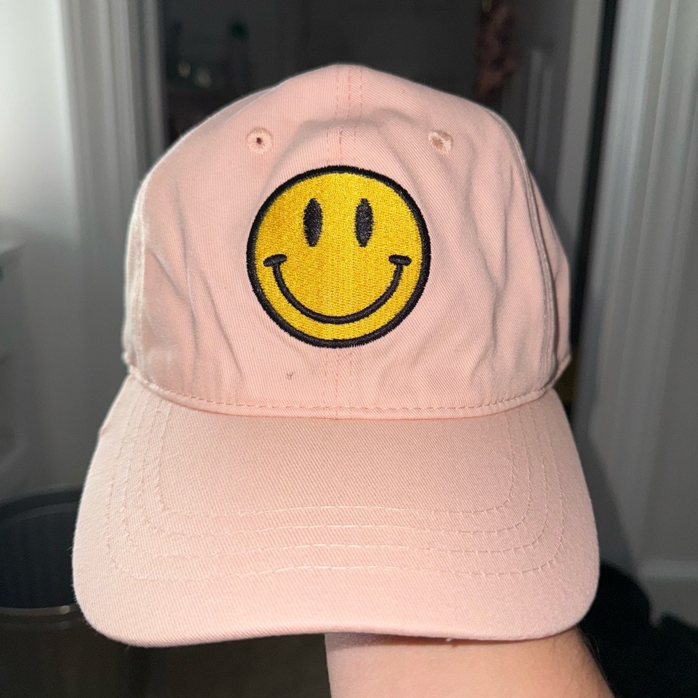 Pink Smiley Face Baseball Cap